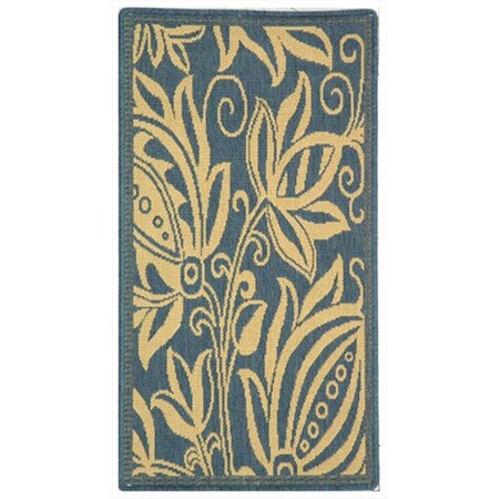 Safavieh 2 Ft. X 3 Ft. -7 In. Accent Indoor-Outdoor Courtyard- Blue And Natural- Machine Made Rug CY2961-3103-2